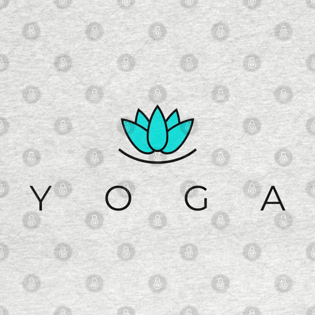 YOGA ABSTRACT LOTUS TURQUOISE by PONDERPUFFIN